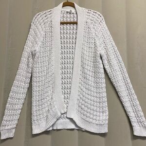 Haven Well Within Women’s Sweater Cardigan Small Open Knit White Cabincore Cozy